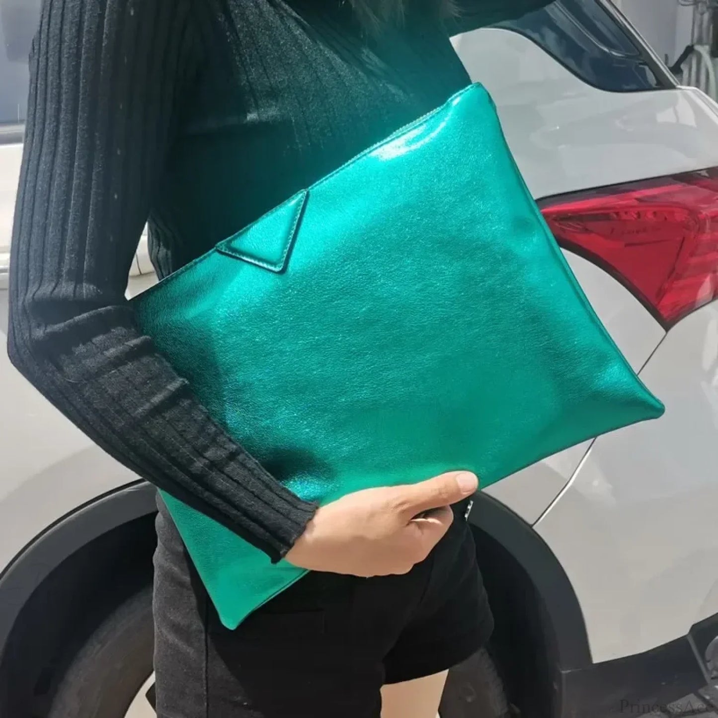 Luxury Designer PU Leather Day Clutch Wristlet