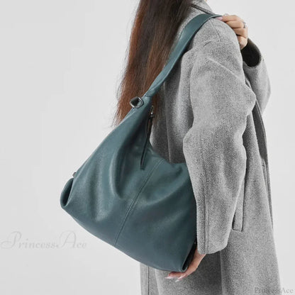 Luxury Genuine Leather Large Hobo Shoulder Bag