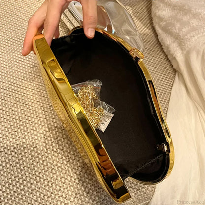 Luxury Gold Acrylic Evening Purse Designer Wedding Bag