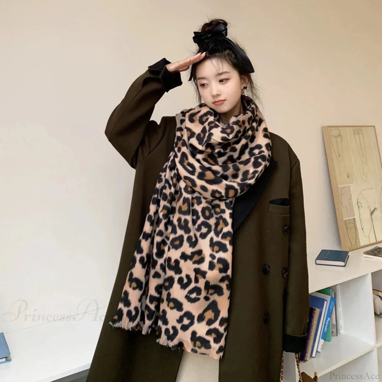 Luxury Plaid Cashmere Long Bandana Pashmina Scarf for Women