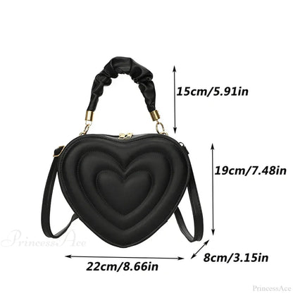 Luxury Quilted PU Leather Heart Crossbody