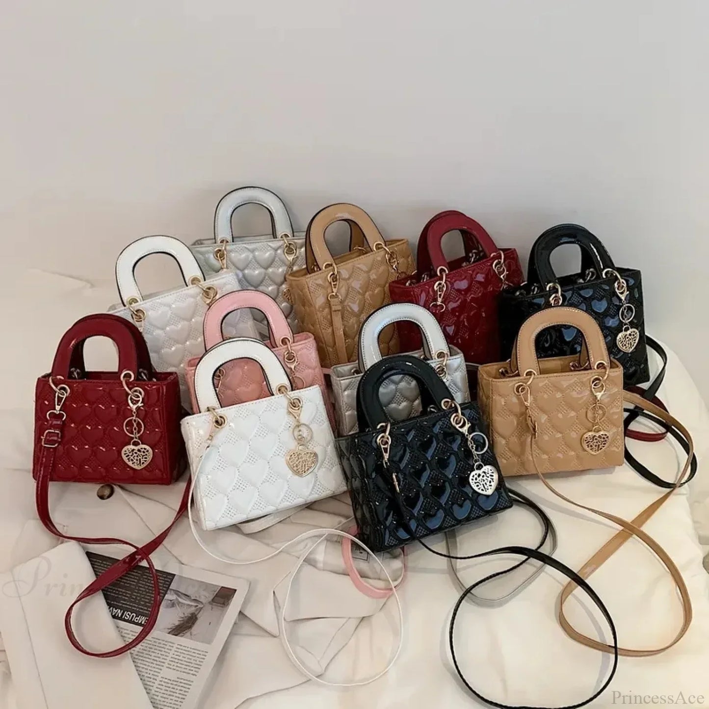 Luxury Quilted Square Handle Crossbody Handbag