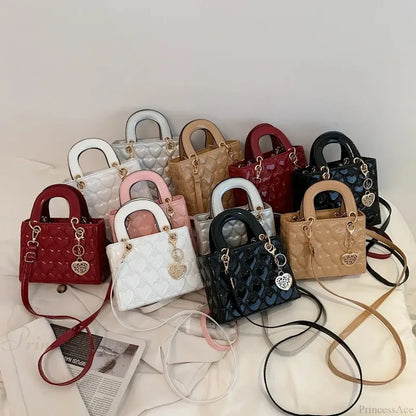 Luxury Quilted Square Handle Crossbody Handbag