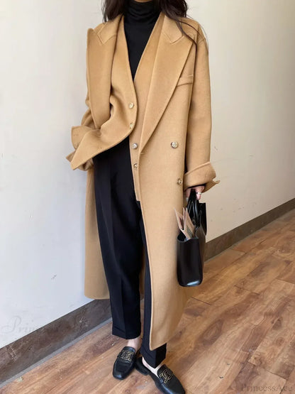 Luxury Wool Cashmere Double-Sided Overcoat
