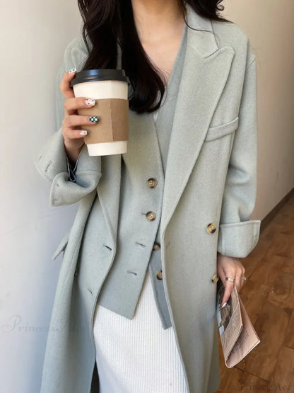 Luxury Wool Cashmere Double-Sided Overcoat