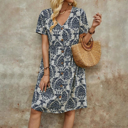 M Floral Casual Slim Summer Sundress
