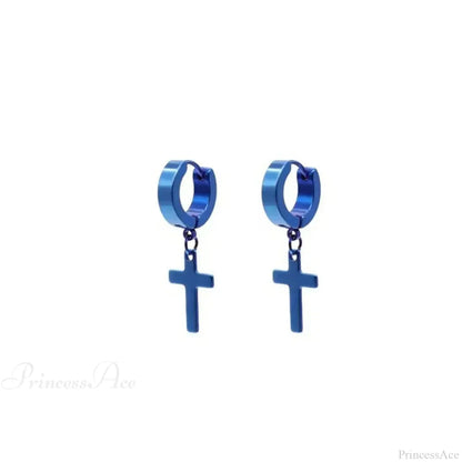 Men Rebellious Cross Stars Stainless Steel Earring