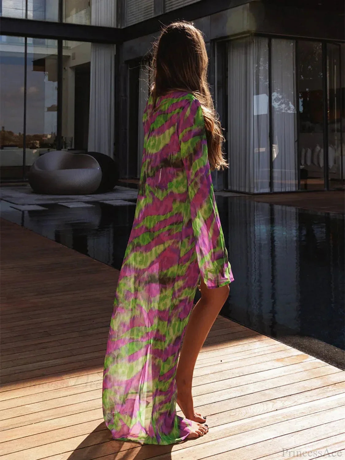 Conjunto de bikini de tres piezas con cubierta de malla