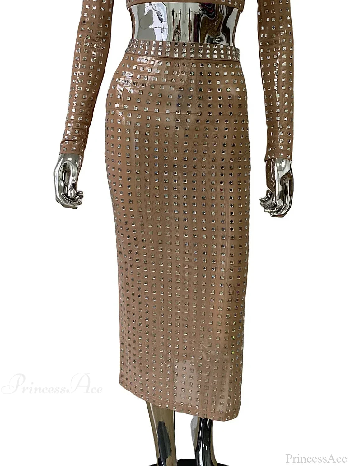 Mesh Top Skirt Sparkling Party Dress