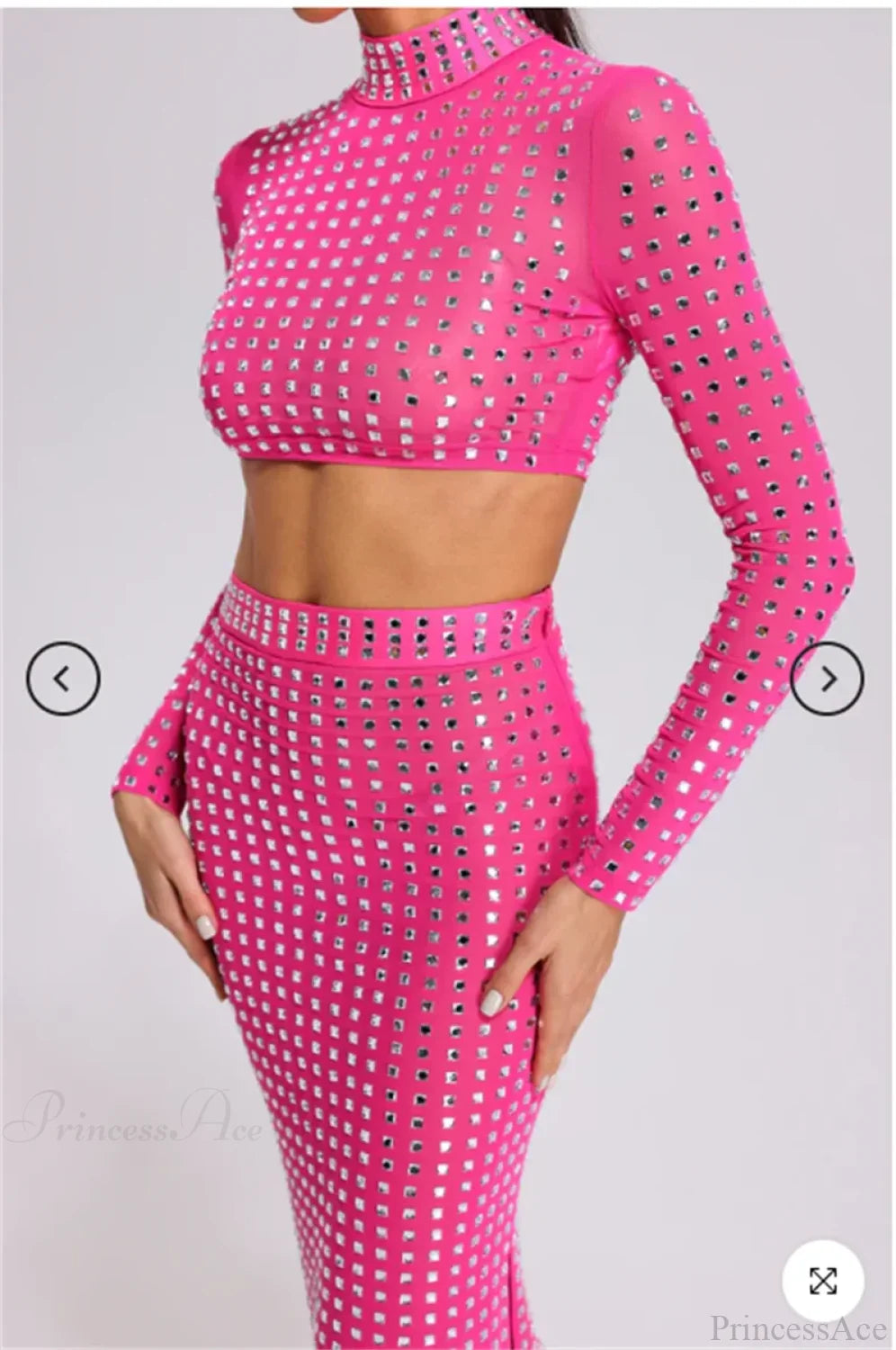 Mesh Top Skirt Sparkling Party Dress