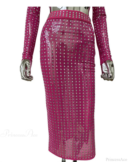 Mesh Top Skirt Sparkling Party Dress