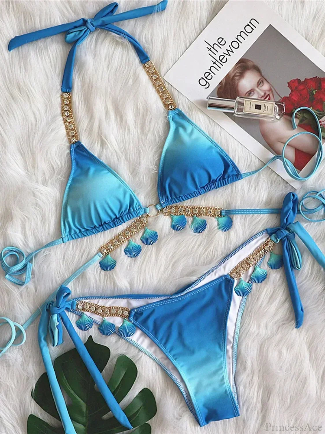 Conjunto de Bikini con Cadenas Metálicas