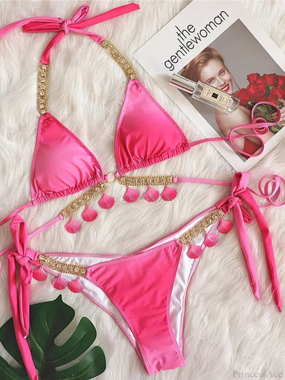 Conjunto de Bikini con Cadenas Metálicas
