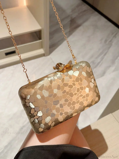 Metal Shell Evening Clutch Wristlet