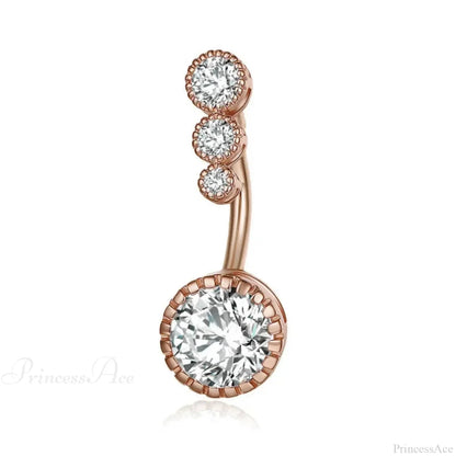 Metallic Crystal Circular Gothic Navel Ring