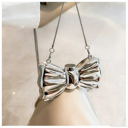 Mini Evening Bowknot Metal Crossbody Purse Party Wedding Handbag