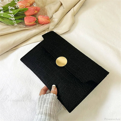 Minimalism Felt Indentation Clutch Wristlet