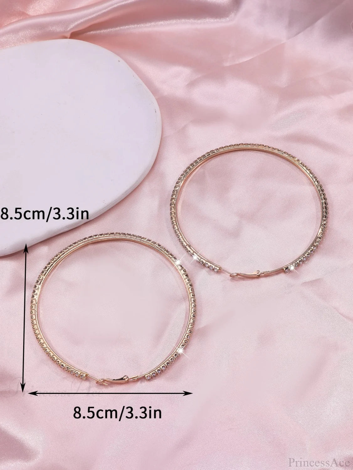 Minimalist Rhinestone Inlaid Chunky Hoop Earrings