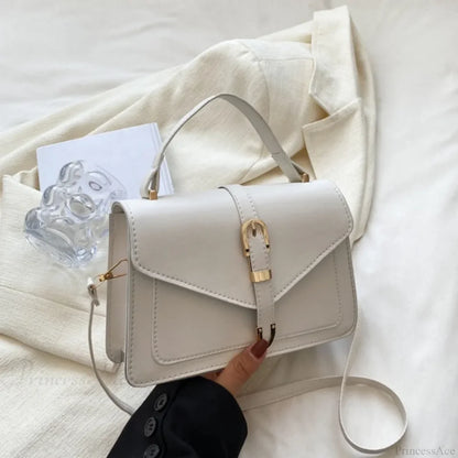Minimalist Solid Color Square Flap Crossbody