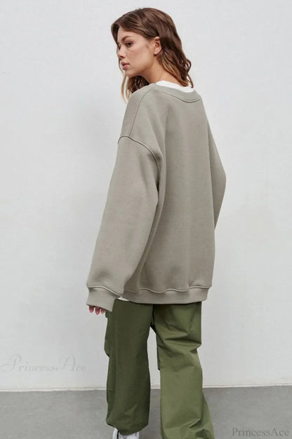 Minimalist Solid Crew Neck Oversize Sweatshirts