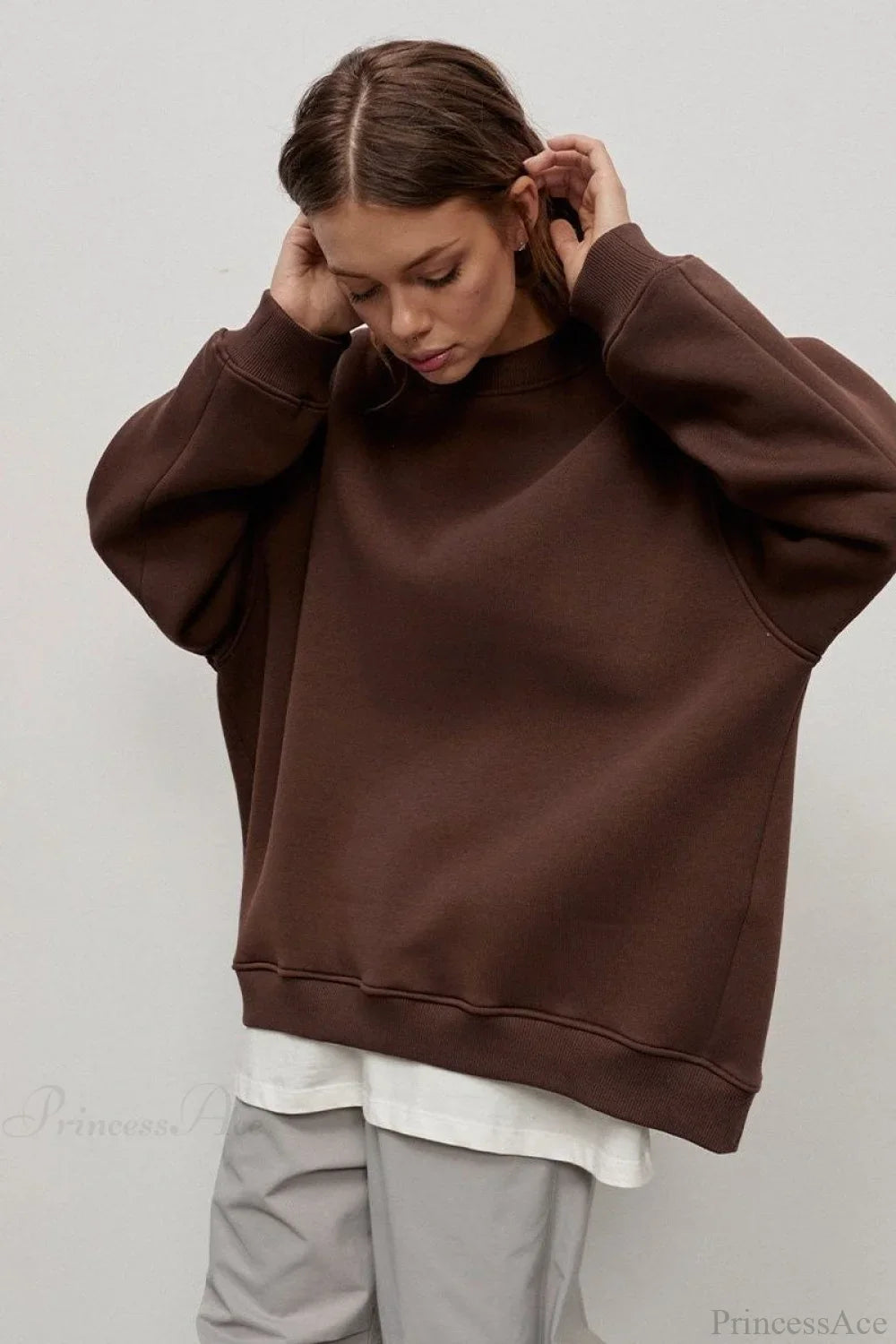 Minimalist Solid Crew Neck Oversize Sweatshirts