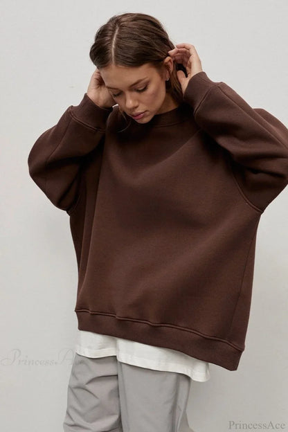 Minimalist Solid Crew Neck Oversize Sweatshirts