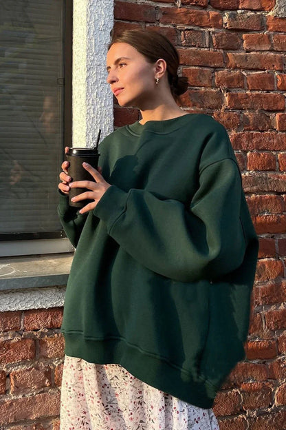 Minimalist Solid Crew Neck Oversize Sweatshirts