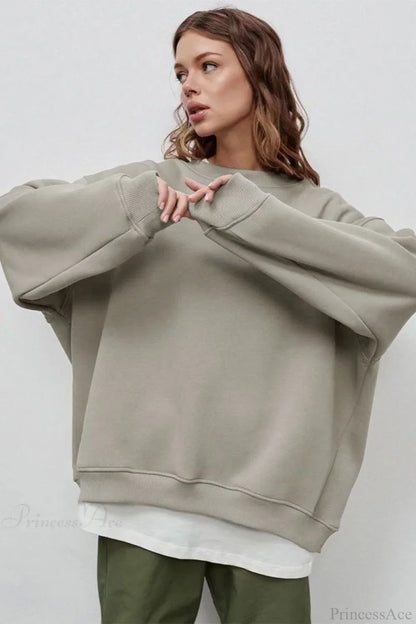 Minimalist Solid Crew Neck Oversize Sweatshirts