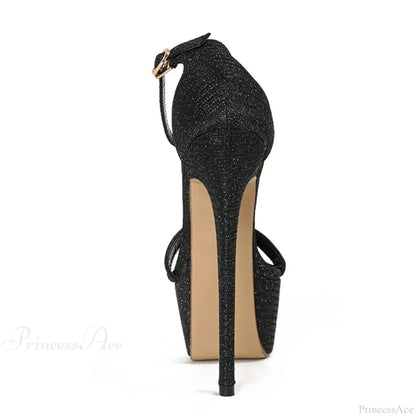 Model Catwalk Sequined Platform Sandals Sexy Open-Toe Party Stripper Pole-Dance Nachtclub High Heel