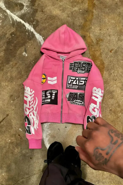 Motorcycle Style Graphic Hoodie