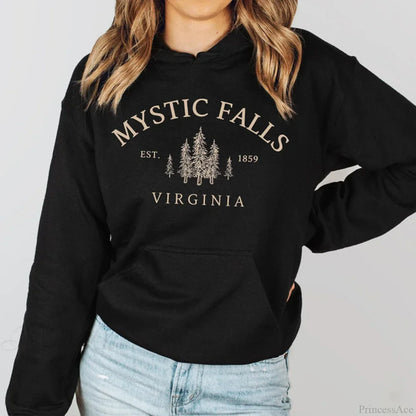Mystic Falls Virginia Salvatores Vampire Fan Unisex Long Sleeve Hoodie