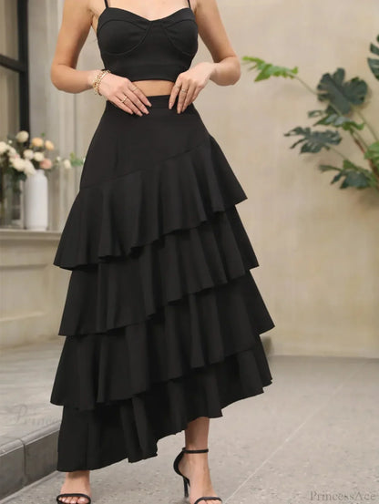 Net Stretch Waist Skirt