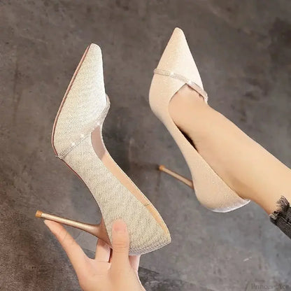 New Rhinestone Pointy HeelsFashion Stiletto Bridesmaid Shoes High Heel