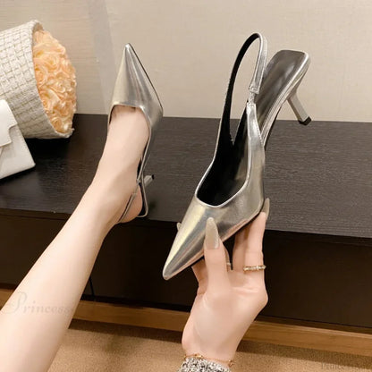 New Stiletto Solid Color Feminine Pointed Dress Party Sandals High Heel