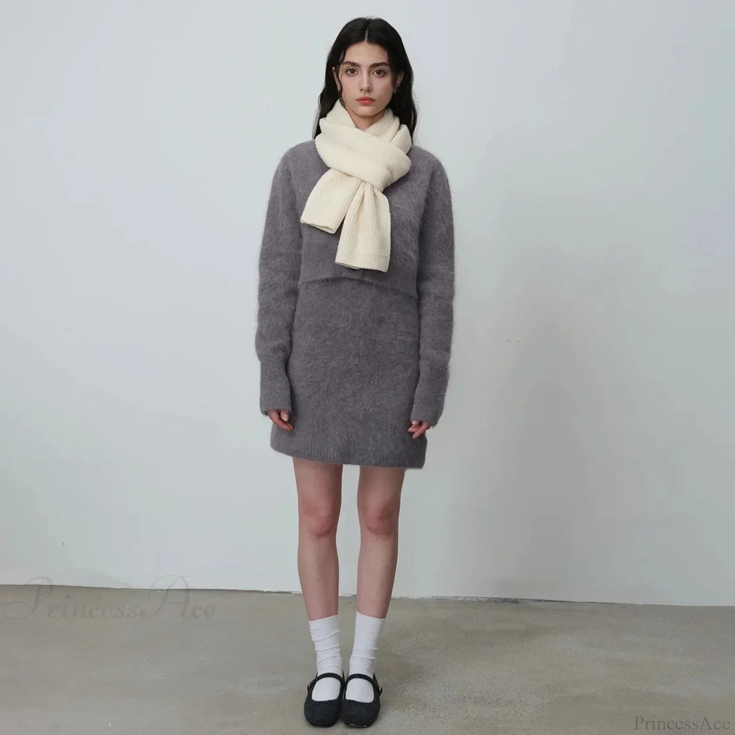 New Warm Knitted Wool Blended Scarf for Autumn Winter Comfort