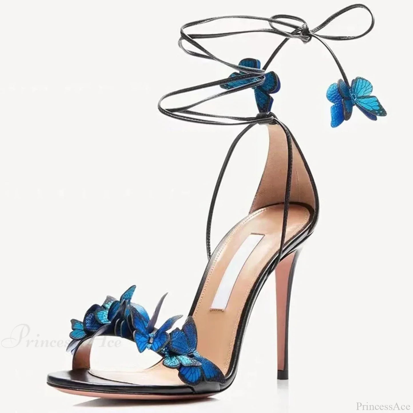 New Yellow Green Cross Strap Butterfly Open Toe Elegant High Heel