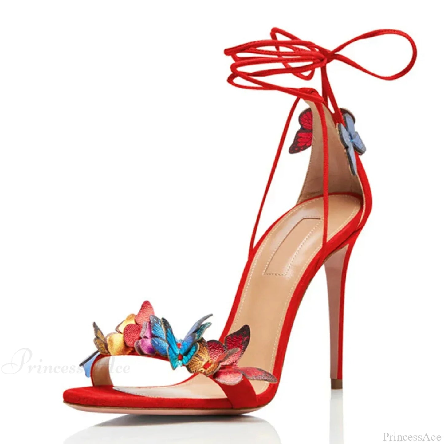 New Yellow Green Cross Strap Butterfly Open Toe Elegant High Heel