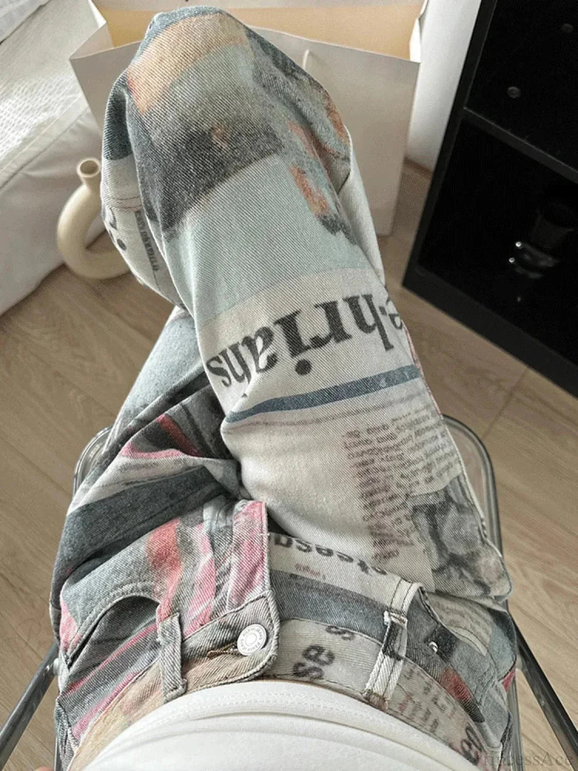 Newspaper Gothic Grunge Baggy Trouser