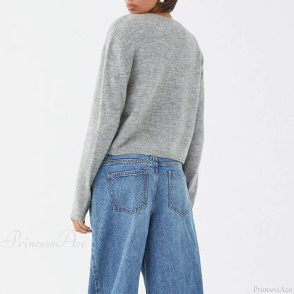 O-neck Cropped Button Knitted Cardigan