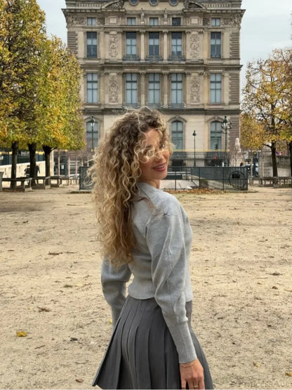 O-neck Loose Single Breasted Cardigan