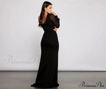 Odette Formal One Charming Shoulder Crepe Mermaid Dress