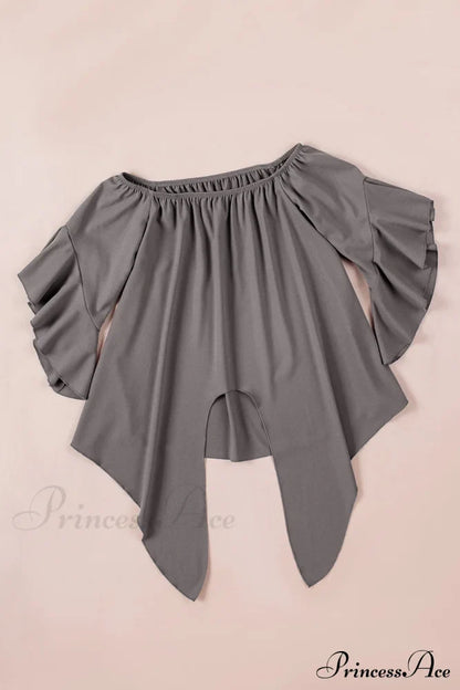 Off-Shoulder Blouse Tie with Hem