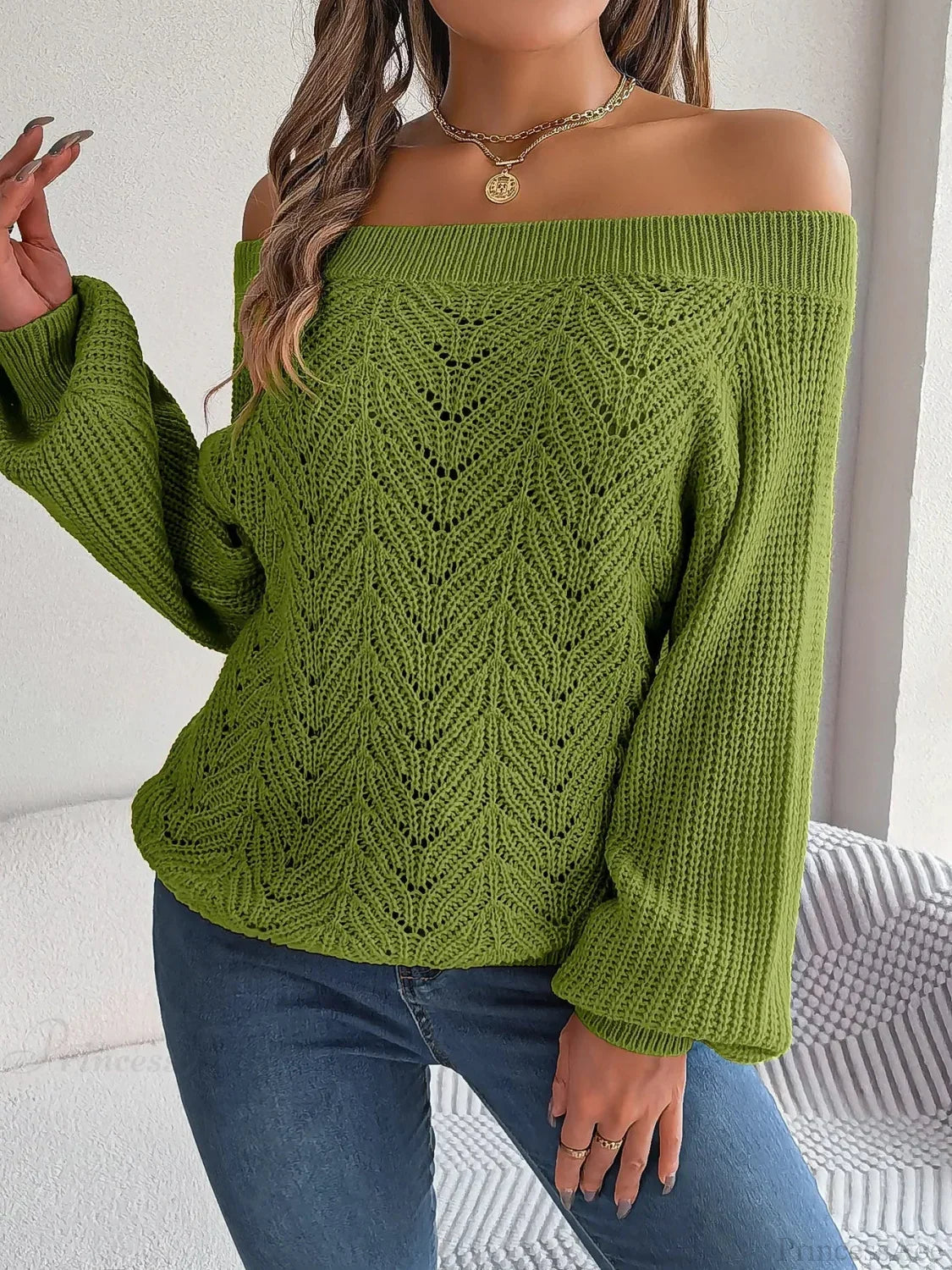 Off - Shoulder Elegant Spring Sweater