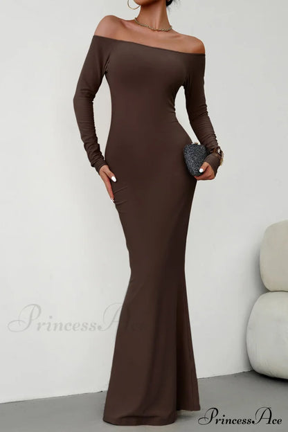 Off Shoulder Fishtail Dress