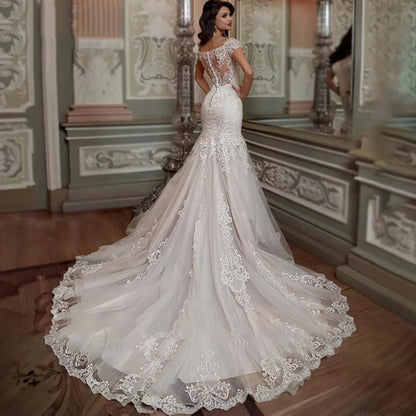 Off-Shoulder Lace Mermaid Wedding Dress