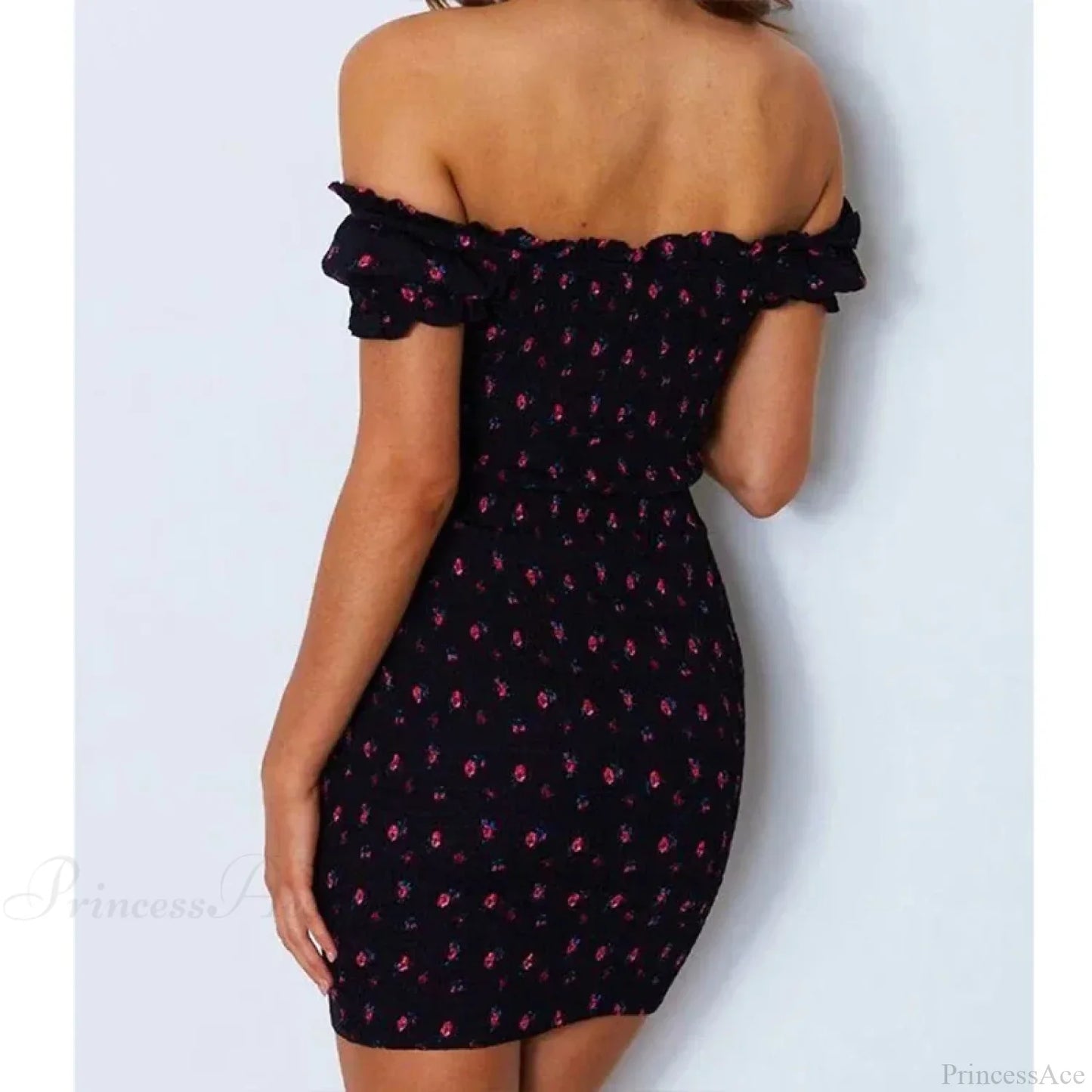 Off Shoulder Tie-Up Floral Print Ruffle Floral Dress
