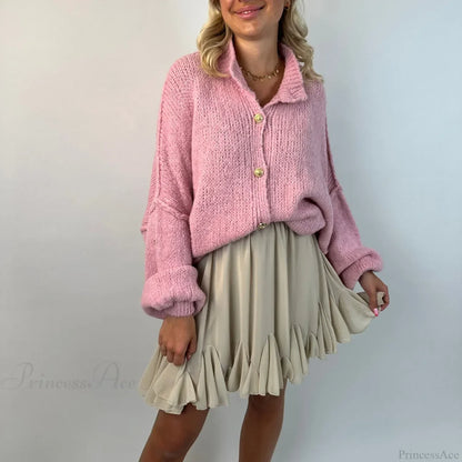 Oversized Button Down Chunky Knit Cardigan