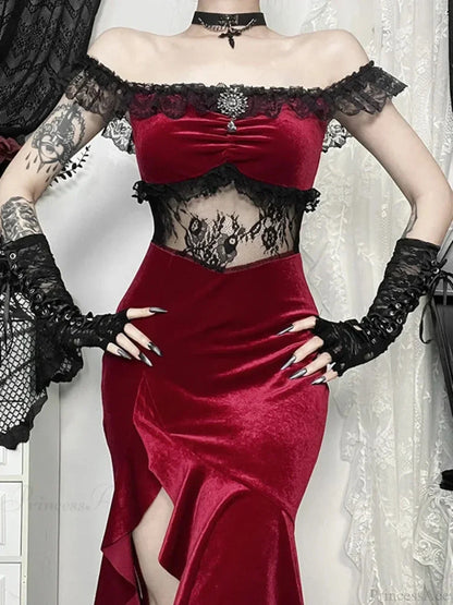 Palatial Fashion Lace Empty Out Full-Length Dress