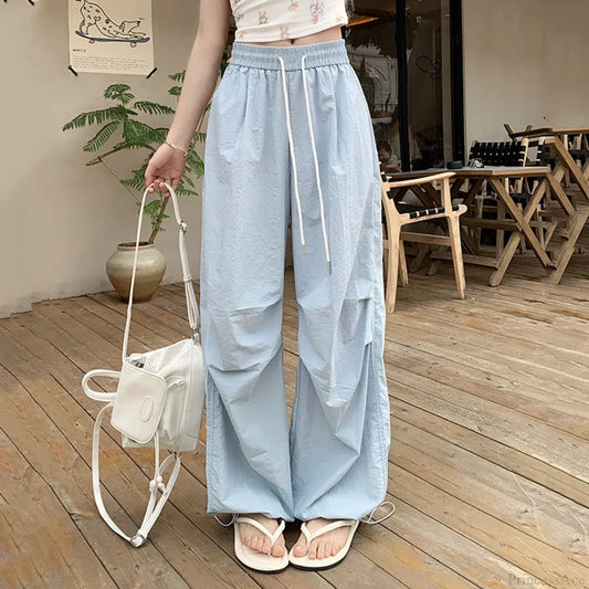 Parachute High Waist Drawstring Wide Leg Pant