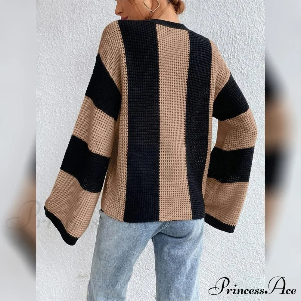 Patchwork Striped Women's Sweater